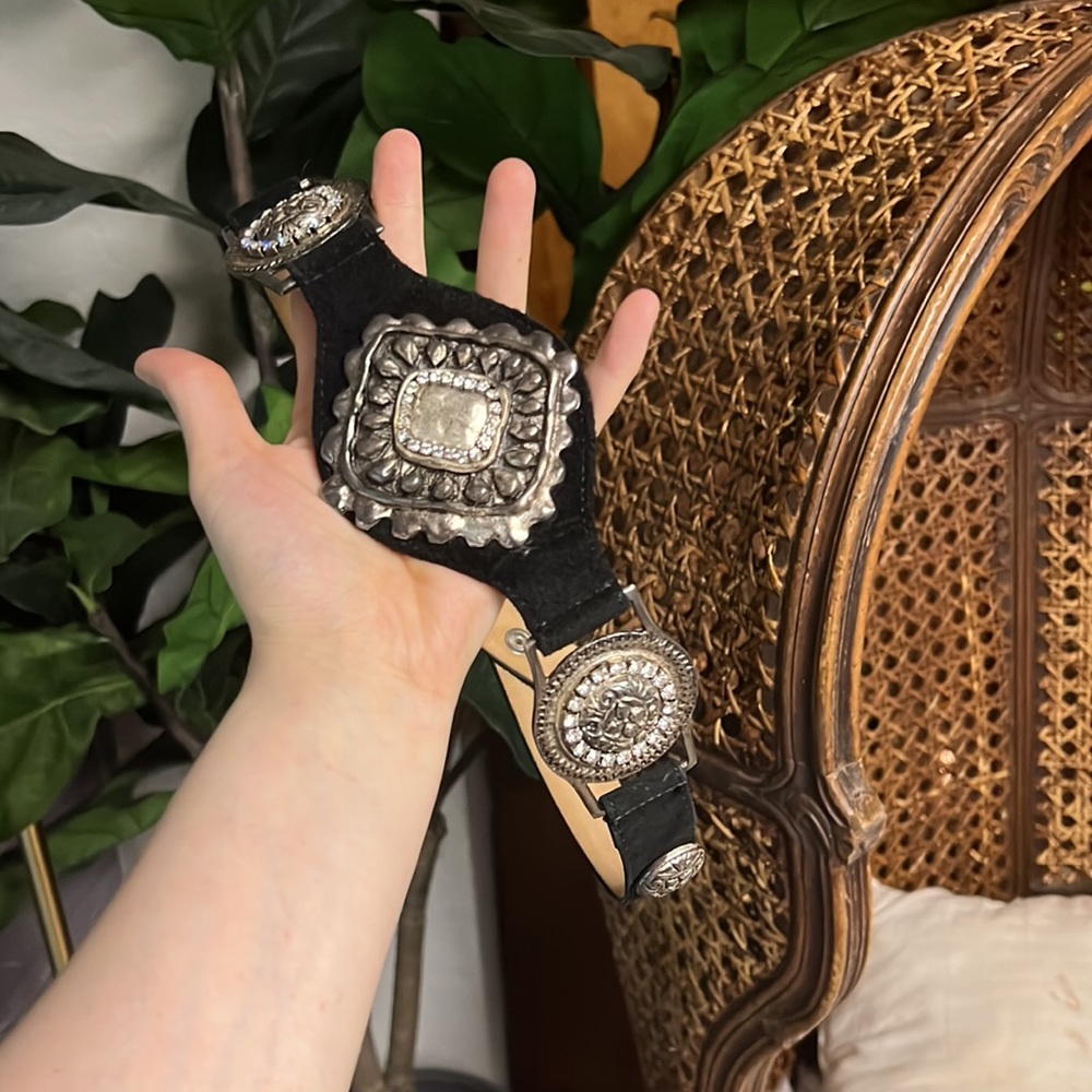 Cache | Leather & Diamond Studded Belt